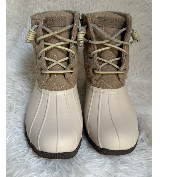 Sperry Saltwater Short Rain Boots Wool Quilt Oyster – Women’s 6.5 - Picture 4 of 9